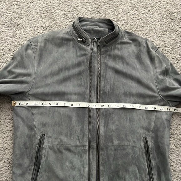 John Varvatos Gray Suede Biker Jacket - Men’s Size Medium - 2019 Collection - Picture 7 of 8